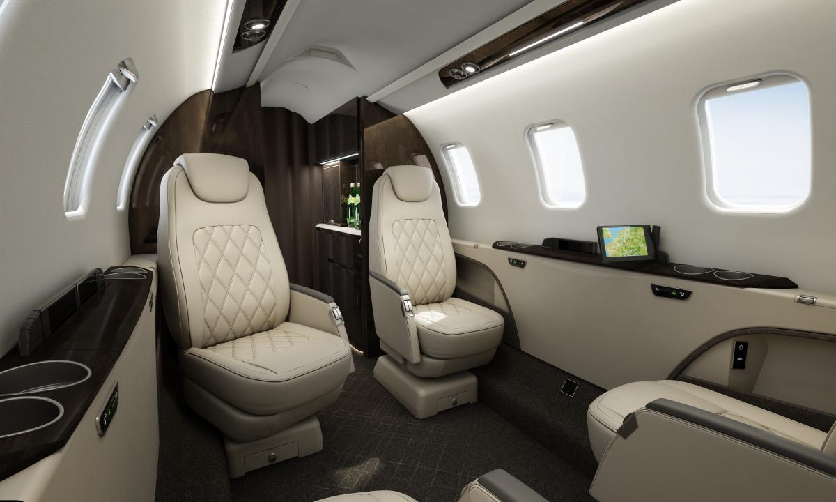 Learjet 75 cabin for Turks and Caicos charter